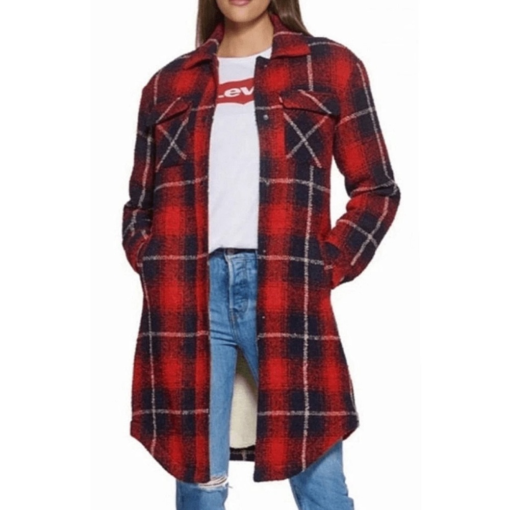 Levi Stratus & CO Plaid Jacket Red/Blue Size Medium
